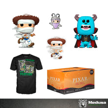 Cargar imagen en el visor de la galería, Funko Pop! Pixar : Sulley &amp; Woody ( Amazon ) ( Paquete con playera M, 2 funkos, 1 pin y un sticker )
